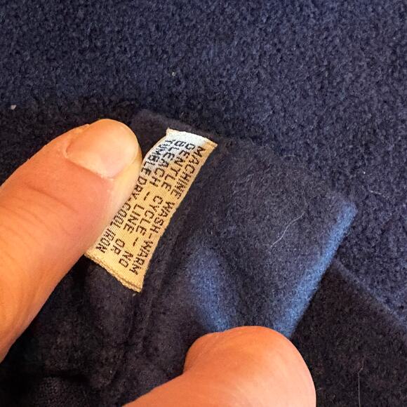 Vintage Christian Dior Bath Robe Mens One Size Blue Red Velour Lounge 80s *READ* - Picture 6 of 11